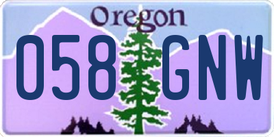 OR license plate 058GNW