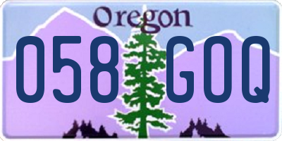 OR license plate 058GOQ