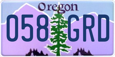 OR license plate 058GRD