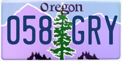 OR license plate 058GRY