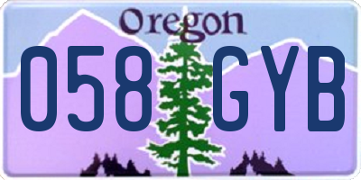 OR license plate 058GYB