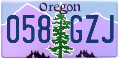 OR license plate 058GZJ