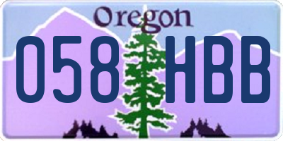 OR license plate 058HBB
