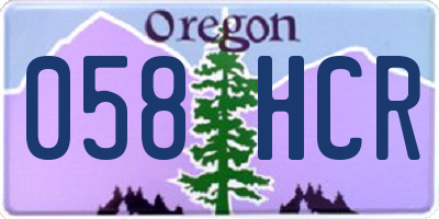 OR license plate 058HCR