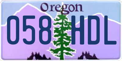 OR license plate 058HDL