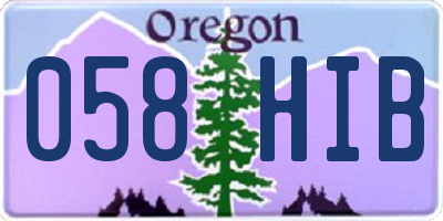 OR license plate 058HIB