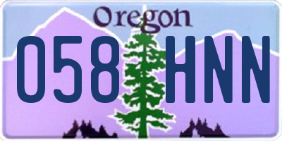 OR license plate 058HNN