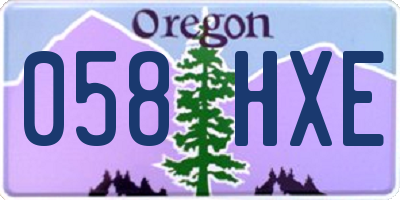 OR license plate 058HXE