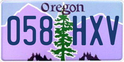 OR license plate 058HXV
