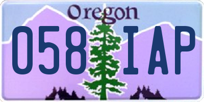 OR license plate 058IAP
