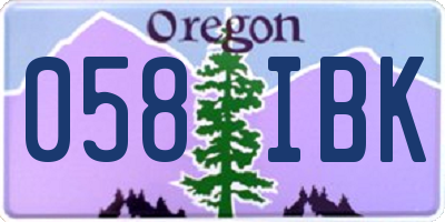 OR license plate 058IBK