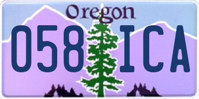 OR license plate 058ICA