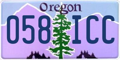 OR license plate 058ICC