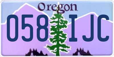 OR license plate 058IJC