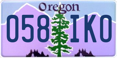 OR license plate 058IKO