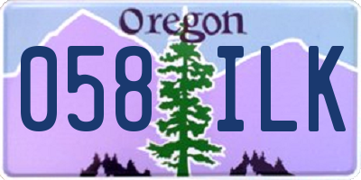OR license plate 058ILK