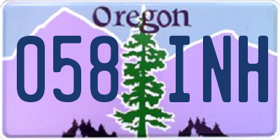 OR license plate 058INH