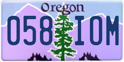 OR license plate 058IOM