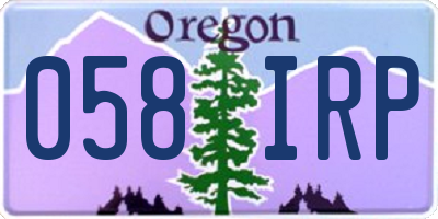 OR license plate 058IRP