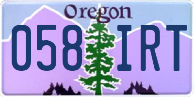 OR license plate 058IRT