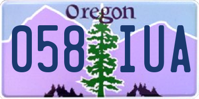 OR license plate 058IUA