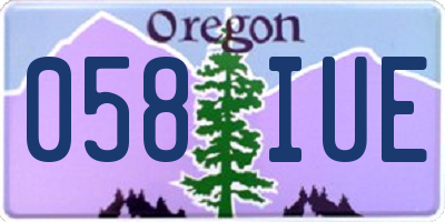 OR license plate 058IUE