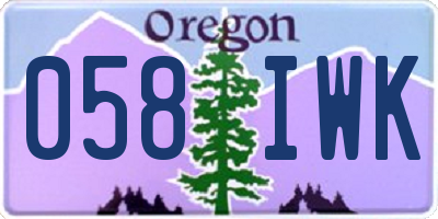 OR license plate 058IWK
