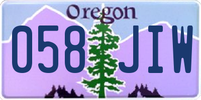 OR license plate 058JIW