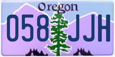 OR license plate 058JJH