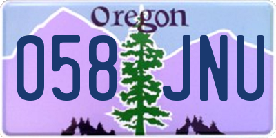 OR license plate 058JNU