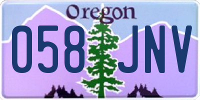 OR license plate 058JNV