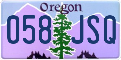 OR license plate 058JSQ