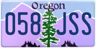 OR license plate 058JSS