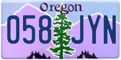 OR license plate 058JYN