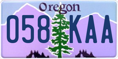 OR license plate 058KAA