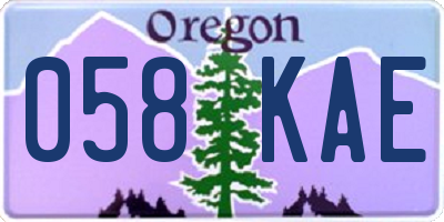 OR license plate 058KAE