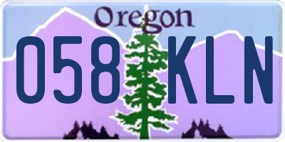 OR license plate 058KLN