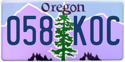 OR license plate 058KOC