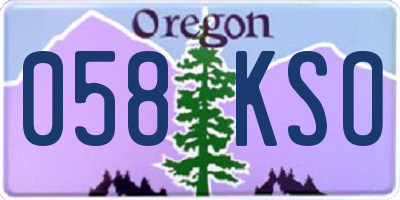 OR license plate 058KSO