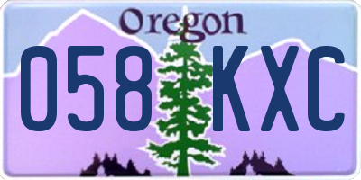 OR license plate 058KXC