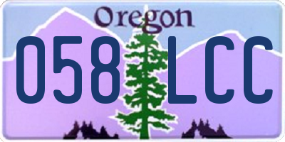 OR license plate 058LCC