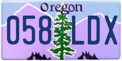 OR license plate 058LDX