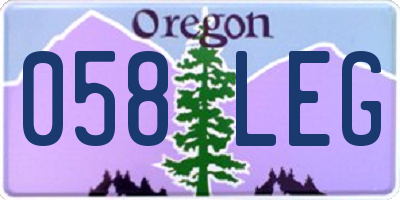 OR license plate 058LEG