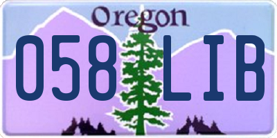 OR license plate 058LIB