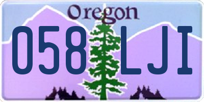 OR license plate 058LJI