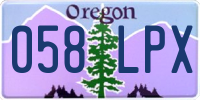 OR license plate 058LPX