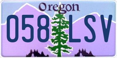 OR license plate 058LSV