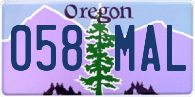 OR license plate 058MAL