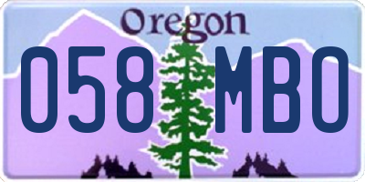 OR license plate 058MBO