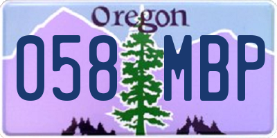 OR license plate 058MBP